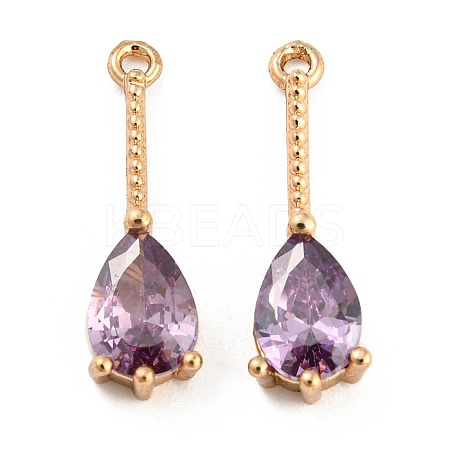 Brass with Cubic Zirconia Pendants KK-Z035-01A-1