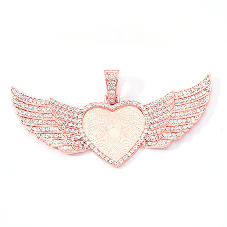 Alloy Pendant Cabochon Settings X-PALLOY-S107-001RG-RS-1