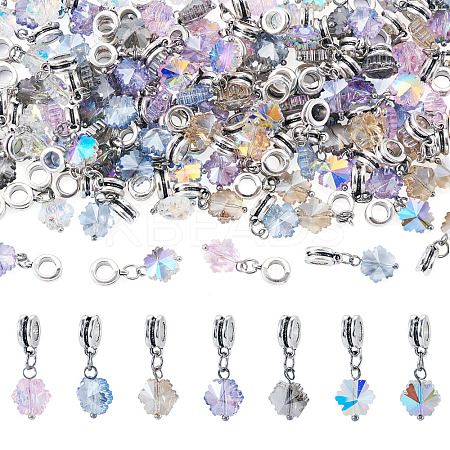 105Pcs 7 Styles Glass European Dangle Charms HJEW-TAC0130-1