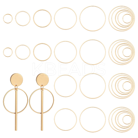 40Pcs 5 Styles Brass Linking Rings KK-UN0005-71-1