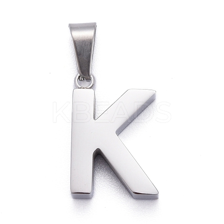 Non-Tarnish 304 Stainless Steel Letter Pendants STAS-H127-K-P-1