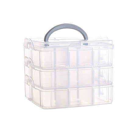 3-Tier Transparent Plastic Storage Container Box LS-CON-PW0001-036D-1