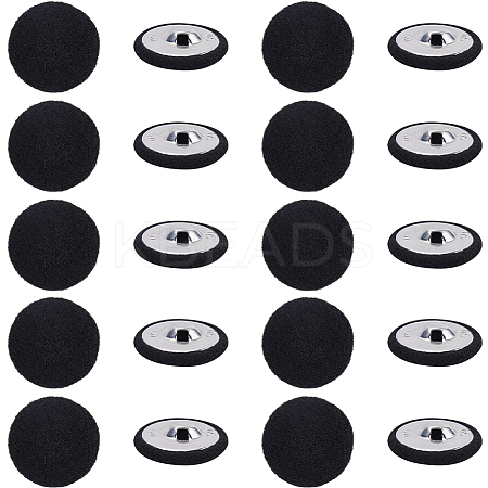 20Pcs Iron with Cloth Buttons BUTT-GF0003-76B-1