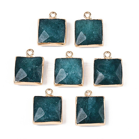 Dyed Natural White Jade Faceted Pendants G-T139-95I-1