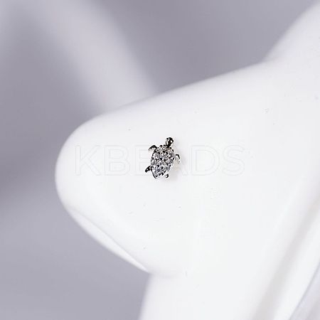 201 Stainless Steel Micro Pave Clear Cubic Zirconia Nose Studs FS-WGACC22-03-1
