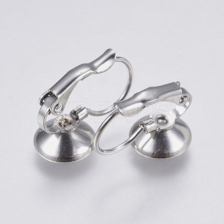 Tarnish Resistant 304 Stainless Steel Leverback Earring Settings LS-STAS-I097-021-8mm-1