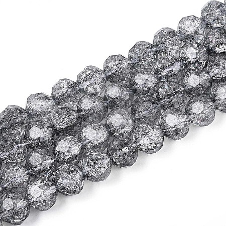Transparent Crackle Glass Beads Strands GLAA-N053-8mm-02-1