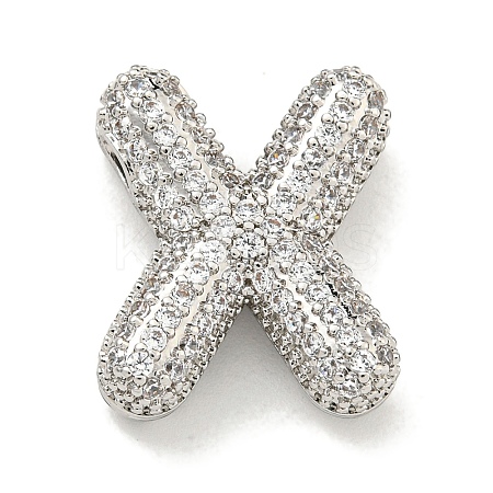 Platinum Plated Brass Micro Pave Cubic Zirconia Pendants KK-L073-001P-X-1