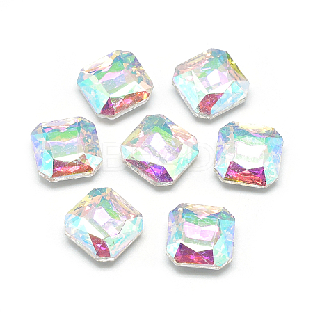 Pointed Back Glass Rhinestone Cabochons RGLA-T033-10x10mm-02-1