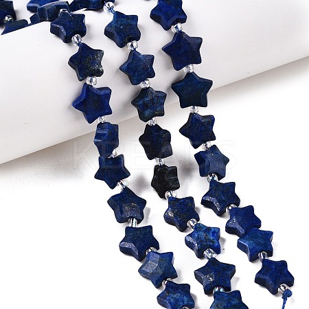 Dyed Natural Lapis Lazuli Dyed Beads Strands G-T138-190-1