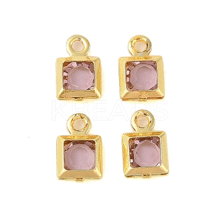 Rack Plating Brass Glass Pendants KK-S385-02G-08-1