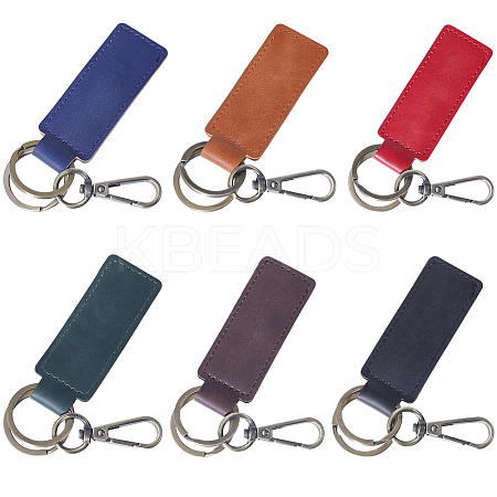 6Pcs 6 Colors Alloy Keychain HJEW-GL0001-18-1