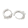 SHEGRACE Brass Micro Pave Clear Cubic Zirconia Hoop Earrings Findings XGR0153P-92P-2