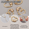 4Pcs Heart Brass Micro Pave Clear Clear Cubic Zirconia Screw Carabiner Lock Charms KK-NB0003-51-4