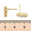 Brass Micro Pave Clear Cubic Zirconia Stud Earrings EJEW-R016-26G-14-5