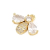 Brass Micro Pave Clear Cubic Zirconia Charms CU-CBAD306-07G-2