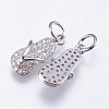 Brass Micro Pave Cubic Zirconia Pendants RB-I077-02P-RS-2