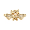 Brass Micro Pave Clear Cubic Zirconia Links Connectors ZIRC-A021-66G-1