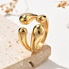 304 Stainless Steel Teardrop Cuff Rings RJEW-Q012-04G-1