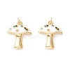 Autumn Theme Rack Plating Brass Micro Pave Colorful Cubic Zirconia Pendants KK-D073-06G-03-1