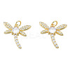 Brass Micro Pave Clear Cubic Zirconia Pendants ZIRC-N039-265-2