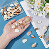 36Pcs 6 Styles Natural Mixed Shell Pendants PALLOY-PHE00014-3