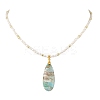 2Pcs 2 Styles Natural Hemimorphite Teardrop Pendant Necklaces NJEW-JN06312-02-2