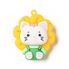 Opaque Resin Cat Big Pendants RESI-D065-E02-1