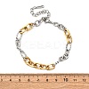 304 Stainless Steel Figaro Chains Bracelets BJEW-K284-03A-GP-3
