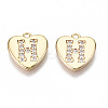 Brass Micro Pave Clear Cubic Zirconia Charms KK-N231-234H-NF-1