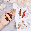 3 Pairs 3 Colors Resin Wing Dangle Stud Earrings EJEW-FI0002-17-4