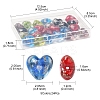 24Pcs 5 Colors Luminous Handmade Gold Sand Lampwork Beads FOIL-FS0001-02-4