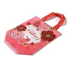 Mother's Day Theme Printed Flower Non-Woven Reusable Folding Gift Bags with Handle ABAG-F009-C01-2