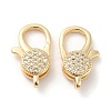 Brass Micro Pave Clear Cubic Zirconia Lobster Claw Clasps X-KK-F860-36G-1