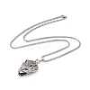 Alloy Wolf Pendant Necklace with 201 Stainless Steel Box Chains LS-NJEW-E016-06AS-2