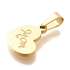 Mother's Day PVD Vacuum Plating 304 Stainless Steel Charms STAS-U035-08G-2