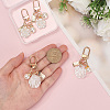 4Pcs 2 Styles Cute Shell Shape & Round ABS Plastic Pendant Decoration HJEW-BBC0001-24-3