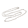 2mm Rack Plating Brass Figaro Chain Necklaces for Women Men MAK-L044-34P-1