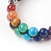 Chakra Natural Lapis Lazuli Braided Bead Bracelets BJEW-O164-A11-3