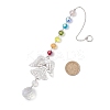 Chakra Glass Beads & Brass Angel Hanging Suncatchers HJEW-JM04685-3