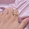 Vintage 304 Stainless Steel Three-Leaf Open Cuff Ring for Women LW4764-2-3