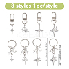 8Pcs Alloy Pendant Decoration and Keychains HJEW-DC00064-2