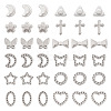 120Pcs 12 Styles 304 Stainless Steel Cabochons STAS-TA0002-71-1