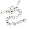Square Brass Pave Cubic Zirconia Pendant Necklaces for Women NJEW-G156-02P-05-3