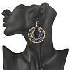 Glass Seed Braided Flat Round Dangle Earrings EJEW-MZ00062-02-3