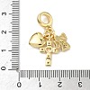 Brass Micro Pave Clear Cubic Zirconia European Dangle Charms KK-K368-33G-3