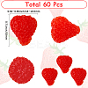 60Pcs PVC Strawberry Display Decorations DJEW-SC0001-32-2