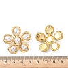 Flower 304 Stainless Steel Plastic Imitation Pearl Stud Earrings for Women EJEW-G444-04G-3