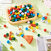 240Pcs 6 Colors Natural Wooden Beads WOOD-TA0002-74A-9