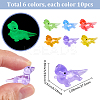 60Pcs 6 Colors Luminous Resin Lizard Figurines DJEW-SP0001-12-2